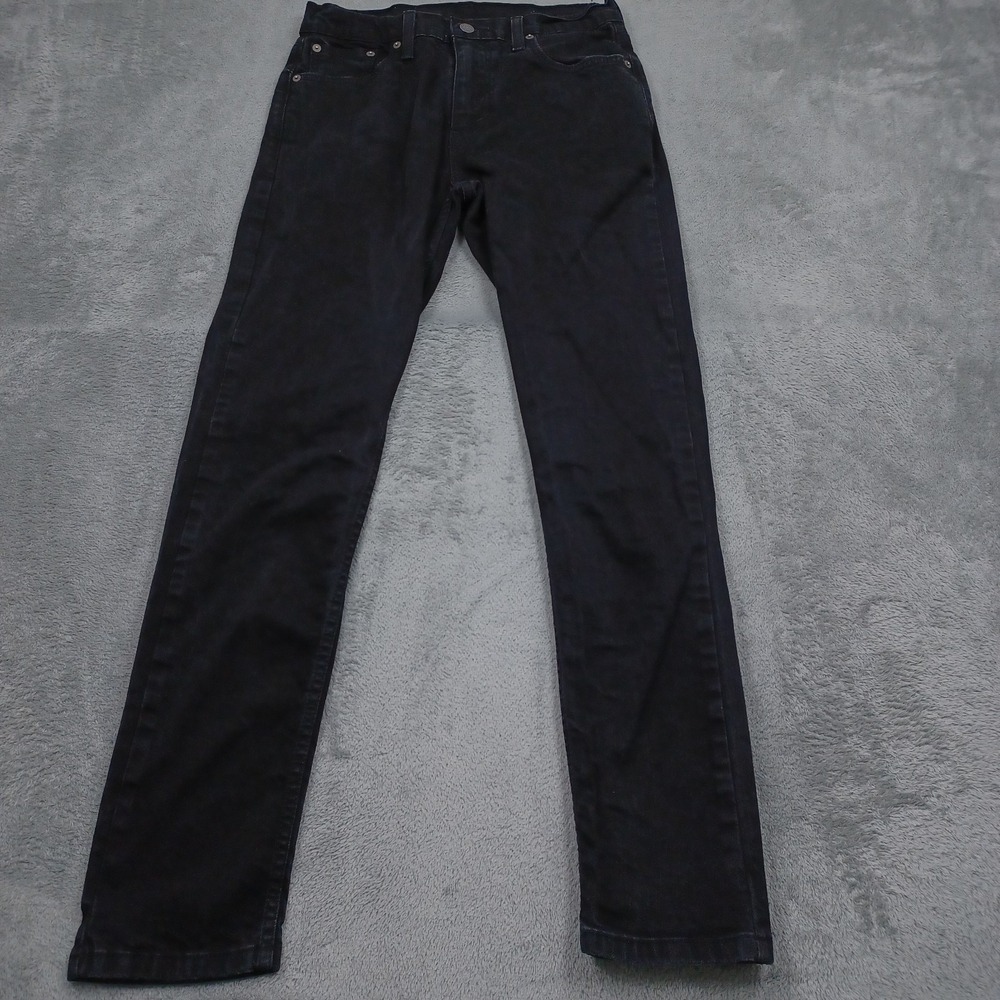 Levis 512 Jeans Mens 30x32 Black Denim Tapered Fit Distressed Casual